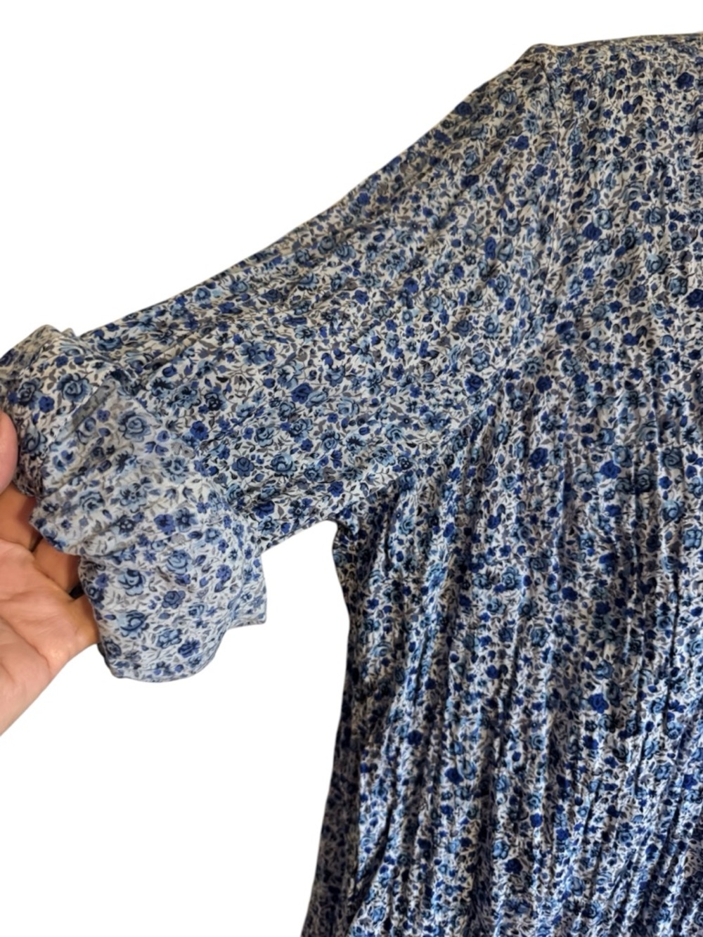 Just My Size Blue Floral Button-Down Shirt PLUS: 2X #C - Picture 3 of 8